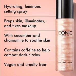 Iconic London PREP SET GLOW Hydrating Spray 4.22oz/120ml ORIGINAL NWOB makeup